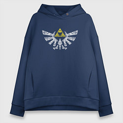 Толстовка оверсайз женская The Legend of Zelda - znak, цвет: тёмно-синий