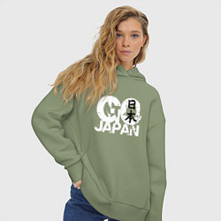 Толстовка оверсайз женская Go Japan - motto, цвет: авокадо — фото 2