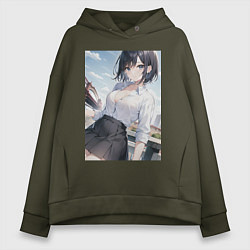 Женское худи оверсайз Anime girl in town