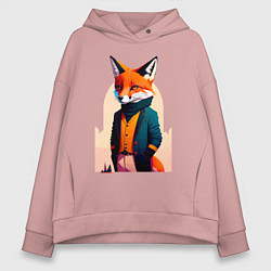 Женское худи оверсайз Лис-модник - нейросеть