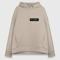 Женское худи оверсайз Нет сигнала на черном фоне - мини