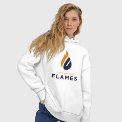 Толстовка оверсайз женская Copenhagen Flames лого, цвет: белый — фото 2