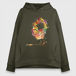 Женское худи оверсайз Наушники проводные