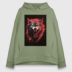 Женское худи оверсайз Red wolf