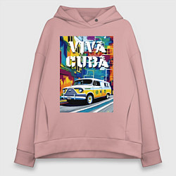 Женское худи оверсайз Viva Cuba - car - retro