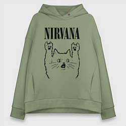 Женское худи оверсайз Nirvana - rock cat