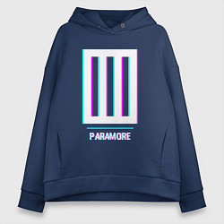 Женское худи оверсайз Paramore glitch rock