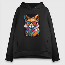 Женское худи оверсайз Abstract Colorful Fox