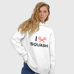 Толстовка оверсайз женская I Love Squash, цвет: белый — фото 2
