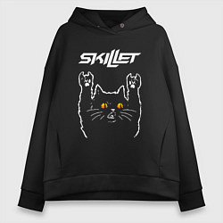 Женское худи оверсайз Skillet rock cat