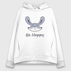 Толстовка оверсайз женская Кролик be happy, цвет: белый