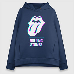 Женское худи оверсайз Rolling Stones glitch rock