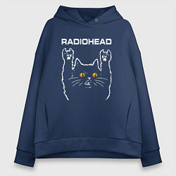 Женское худи оверсайз Radiohead rock cat