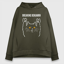 Женское худи оверсайз Breaking Benjamin rock cat