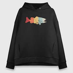 Толстовка оверсайз женская Color fish, цвет: черный