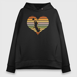 Толстовка оверсайз женская Love girl volleyball, цвет: черный