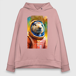 Женское худи оверсайз Capybara astronaut - NASA - neural network