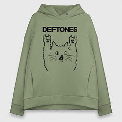 Женское худи оверсайз Deftones - rock cat