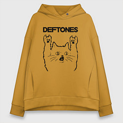 Женское худи оверсайз Deftones - rock cat