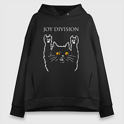 Женское худи оверсайз Joy Division rock cat