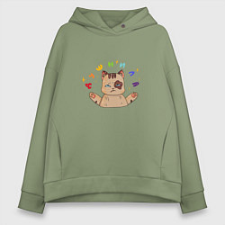 Женское худи оверсайз Котик душнила