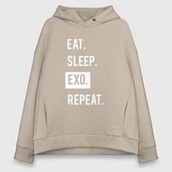 Женское худи оверсайз Eat Sleep EXO Repeat