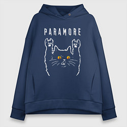 Женское худи оверсайз Paramore rock cat