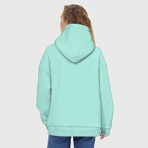 Женское худи оверсайз Капибара с надписью Я балдёжный / Мятный – фото 4