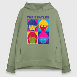 Толстовка оверсайз женская The Beatles color, цвет: авокадо