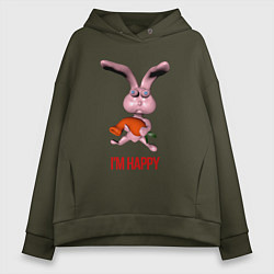Женское худи оверсайз Счастье кролика