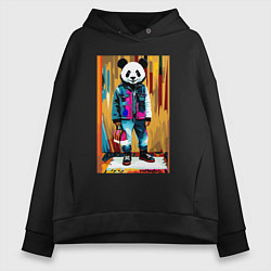 Женское худи оверсайз Funny panda - pop art