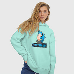 Толстовка оверсайз женская Чувствуй бит, цвет: мятный — фото 2