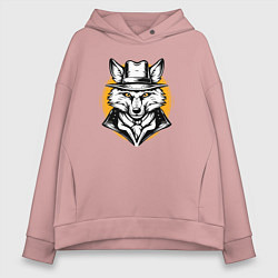 Женское худи оверсайз Лис в шляпе Дикий Запад