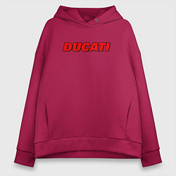 Толстовка оверсайз женская Ducati - красный градиент, цвет: маджента