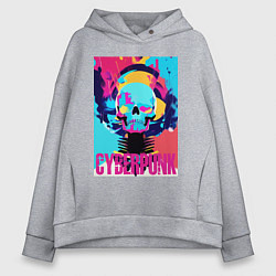 Женское худи оверсайз Cool skull - cyberpunk - pop art