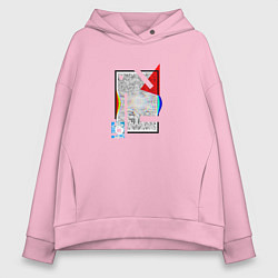 Женское худи оверсайз Геометрическая абстракция треугольник, квадрат