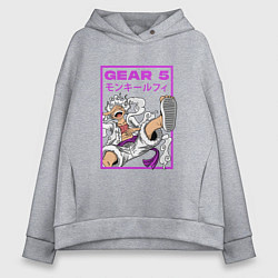 Женское худи оверсайз One piece - gear 5 белый