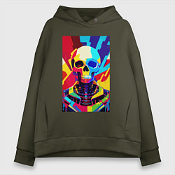 Женское худи оверсайз Pop art skull