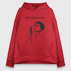 Толстовка оверсайз женская Йен Кёртис Joy Division, цвет: красный