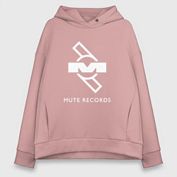 Толстовка оверсайз женская Depeche Mode Mute Records Logo, цвет: пыльно-розовый