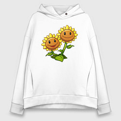 Женское худи оверсайз Двойные подсолнухи