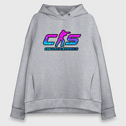 Женское худи оверсайз КС 2 лого неон