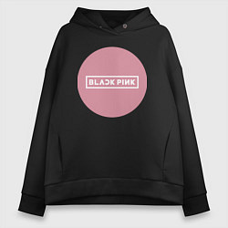 Женское худи оверсайз Black pink - emblem - group