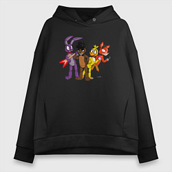 Толстовка оверсайз женская Команда FNAF, цвет: черный