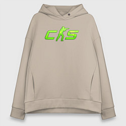 Женское худи оверсайз CS2 green logo