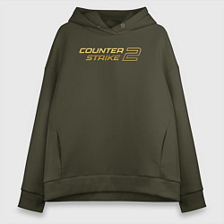 Женское худи оверсайз Counter strike 2 gold logo