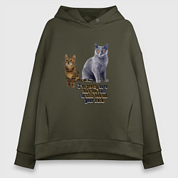 Женское худи оверсайз Кошку легко обмануть