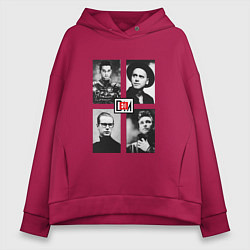 Толстовка оверсайз женская Depeche Mode - 101 For The Masses, цвет: маджента