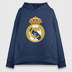 Толстовка оверсайз женская Real madrid fc sport, цвет: тёмно-синий