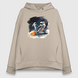 Женское худи оверсайз Космические футболисты